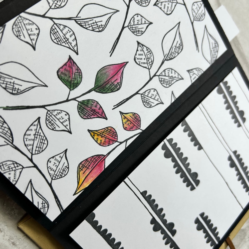 Paper Artsy JoFY Mini Cling Stamp jm103 leaves