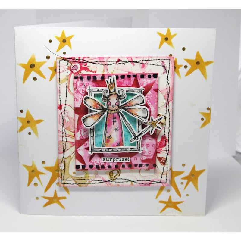 Paper Artsy Kate Crane Cling Stamps kc007 reindeer angel