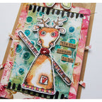 Paper Artsy Kate Crane Cling Stamps kc008 reindeer