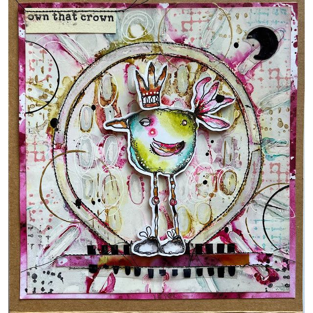 Paper Artsy Kate Crane Cling Stamps kc009 bird