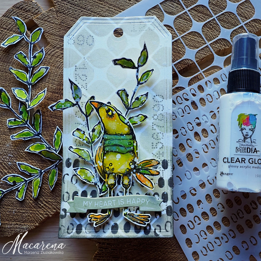 Paper Artsy Kate Crane Cling Stamps kc009 bird feathers | color-code:ALT01