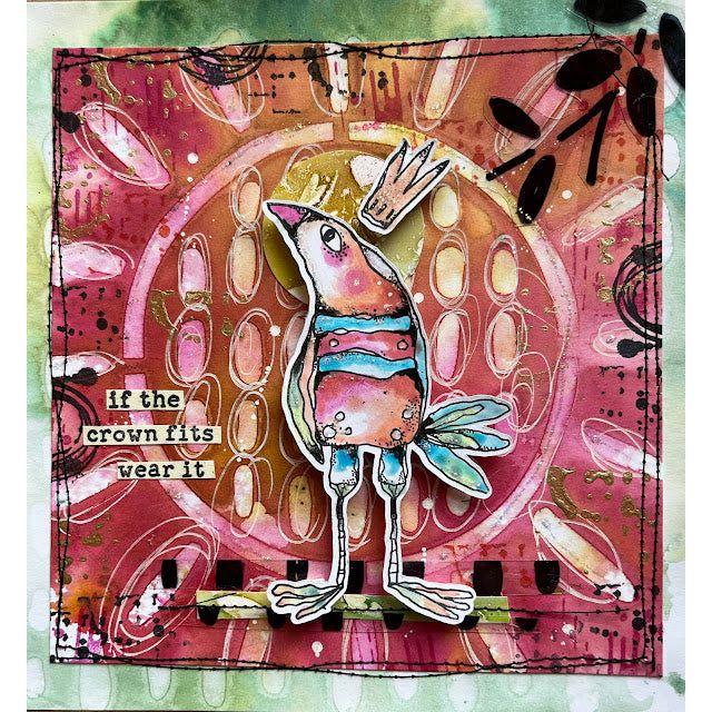 Paper Artsy Kate Crane Cling Stamps kc009 crown