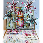 Paper Artsy Kate Crane Cling Stamps kc010 funky chicken