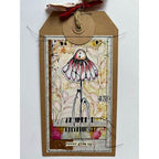 Paper Artsy Kate Crane Cling Stamps kc011 NEVER GIVE UP