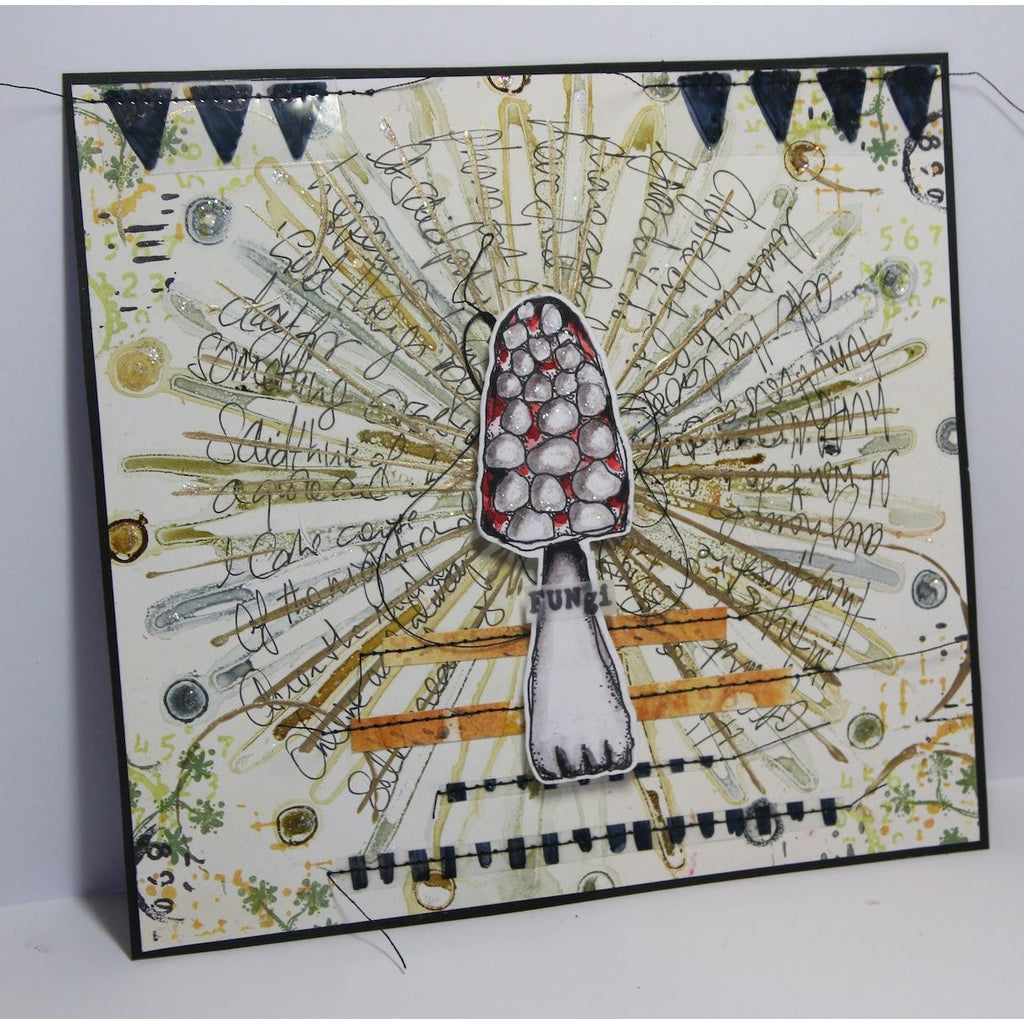 Paper Artsy Kate Crane Cling Stamps kc012 mushroom
