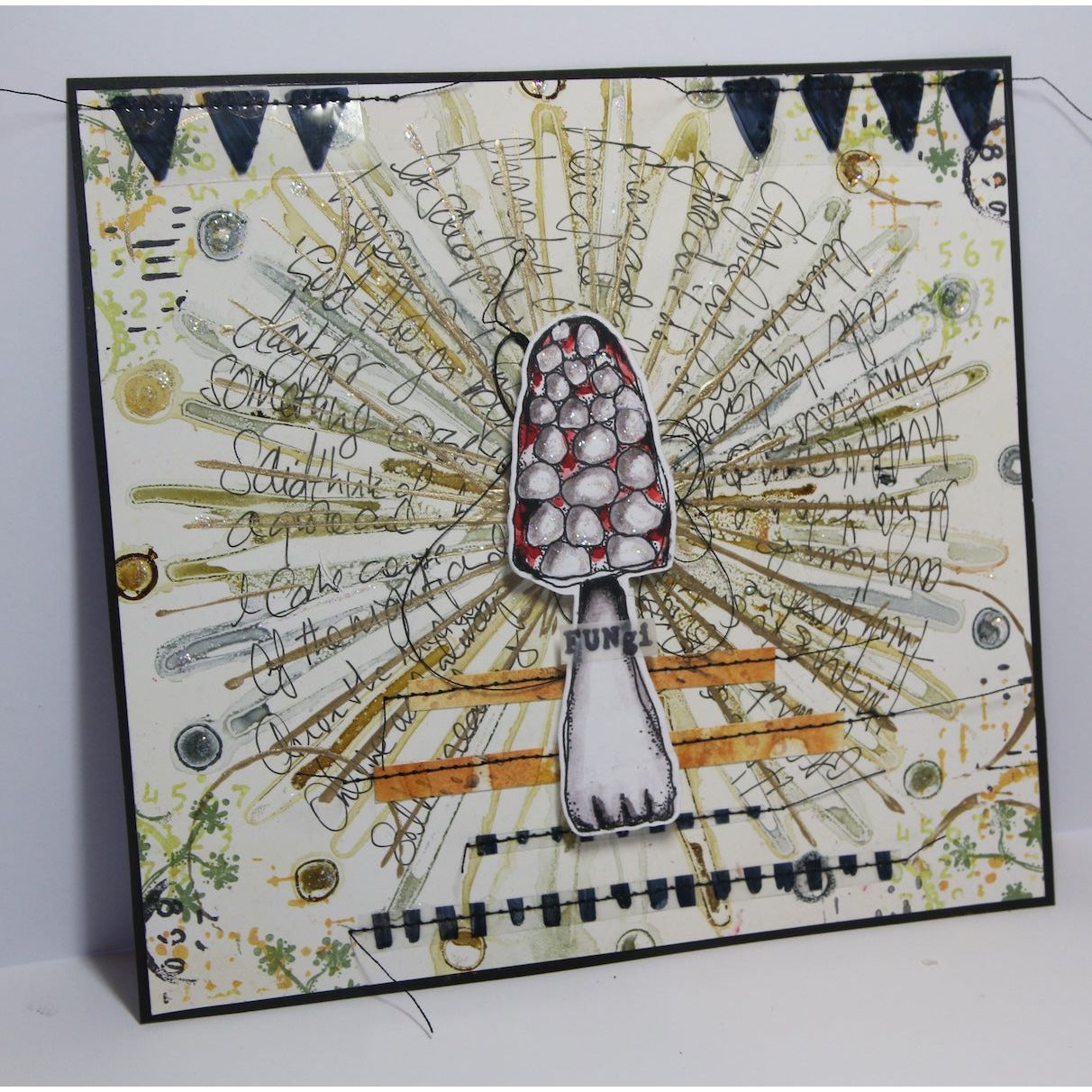 Paper Artsy Kate Crane Cling Stamps kc012 mushroom