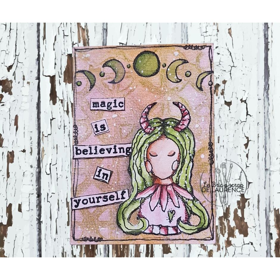 Paper Artsy Kate Crane Cling Stamps kc013 horns