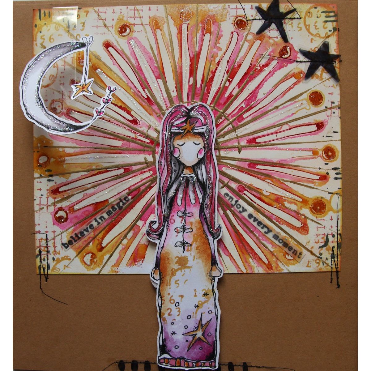 Paper Artsy Kate Crane Cling Stamps kc013 moon
