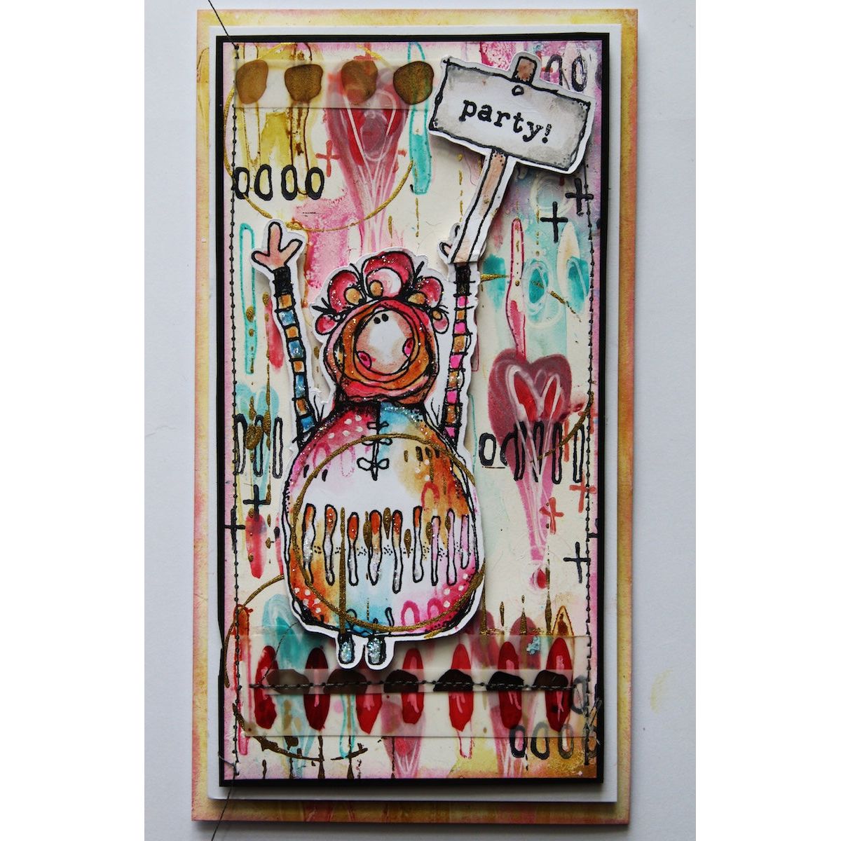 Paper Artsy Kate Crane Cling Stamps kc015 party