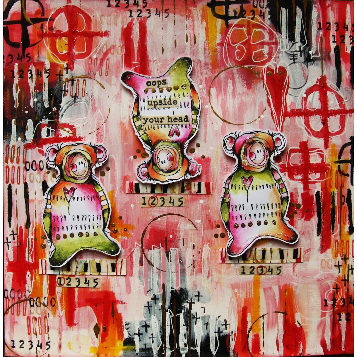 Paper Artsy Kate Crane Cling Stamps kc015 red