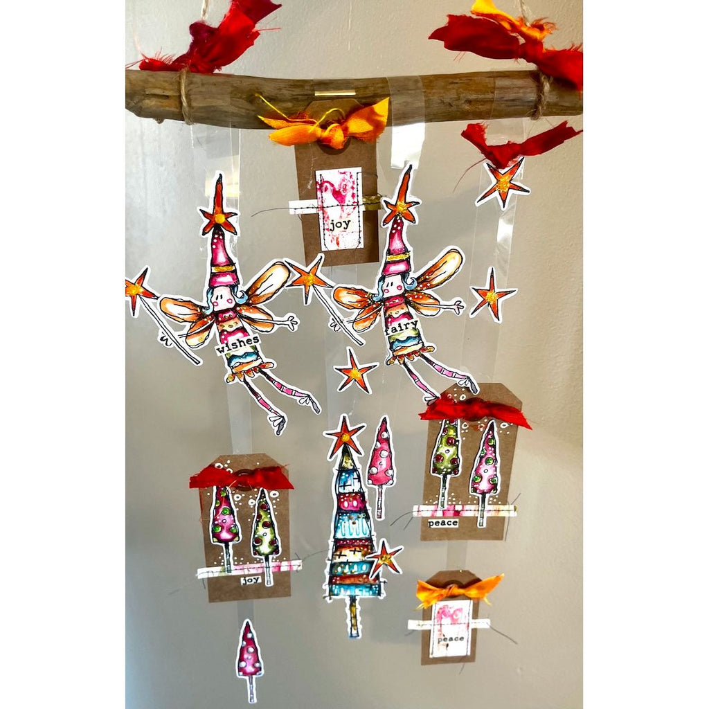 Paper Artsy Kate Crane Cling Stamps kc016 wishes