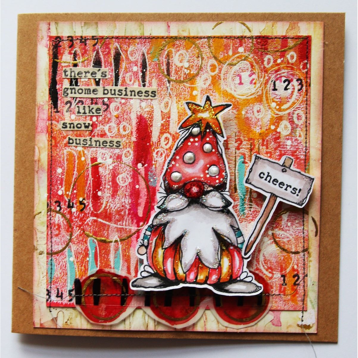 Paper Artsy Kate Crane Cling Stamps kc017 cheers