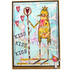 Paper Artsy Kate Crane Cling Stamps kc018 kiss