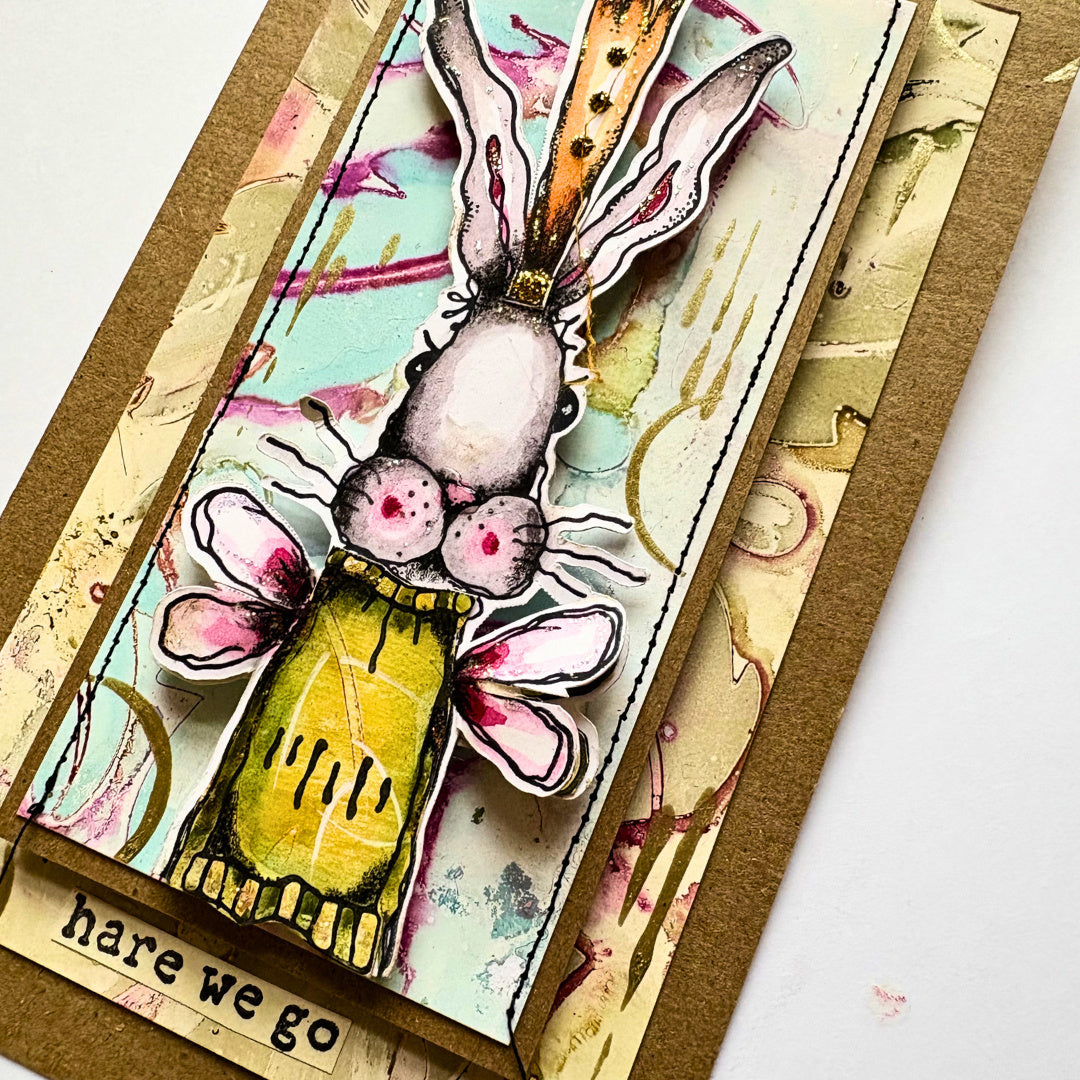 Paper Artsy Kate Crane Cling Stamps kc019 hare we go