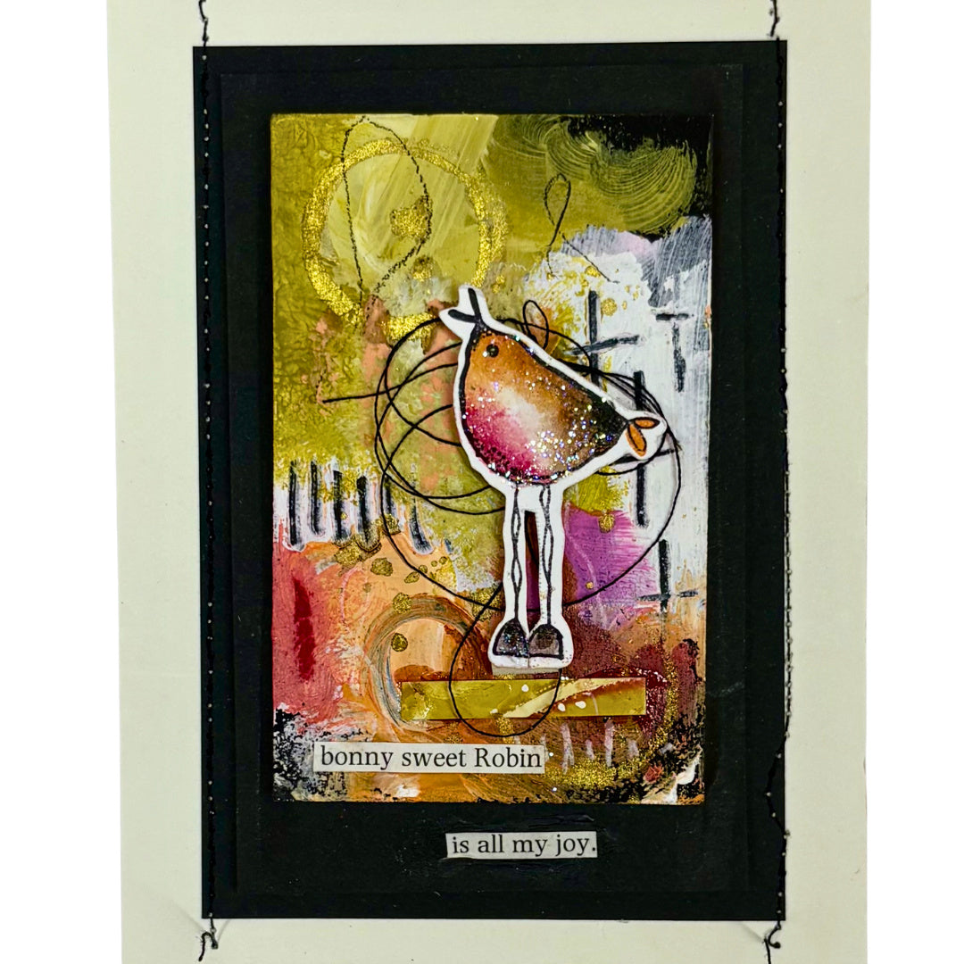 Paper Artsy Kate Crane Cling Stamps kc019 robin