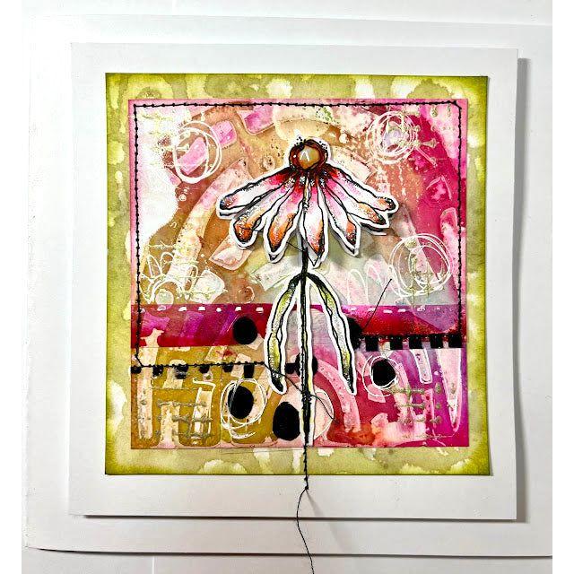 Paper Artsy Kate Crane Mini Cling Stamp kcm012 flower
