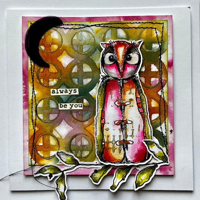 Paper Artsy Kate Crane Mini Cling Stamp kcm013 always be you owl