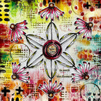 Paper Artsy Kate Crane Mini Cling Stamp kcm014 flower