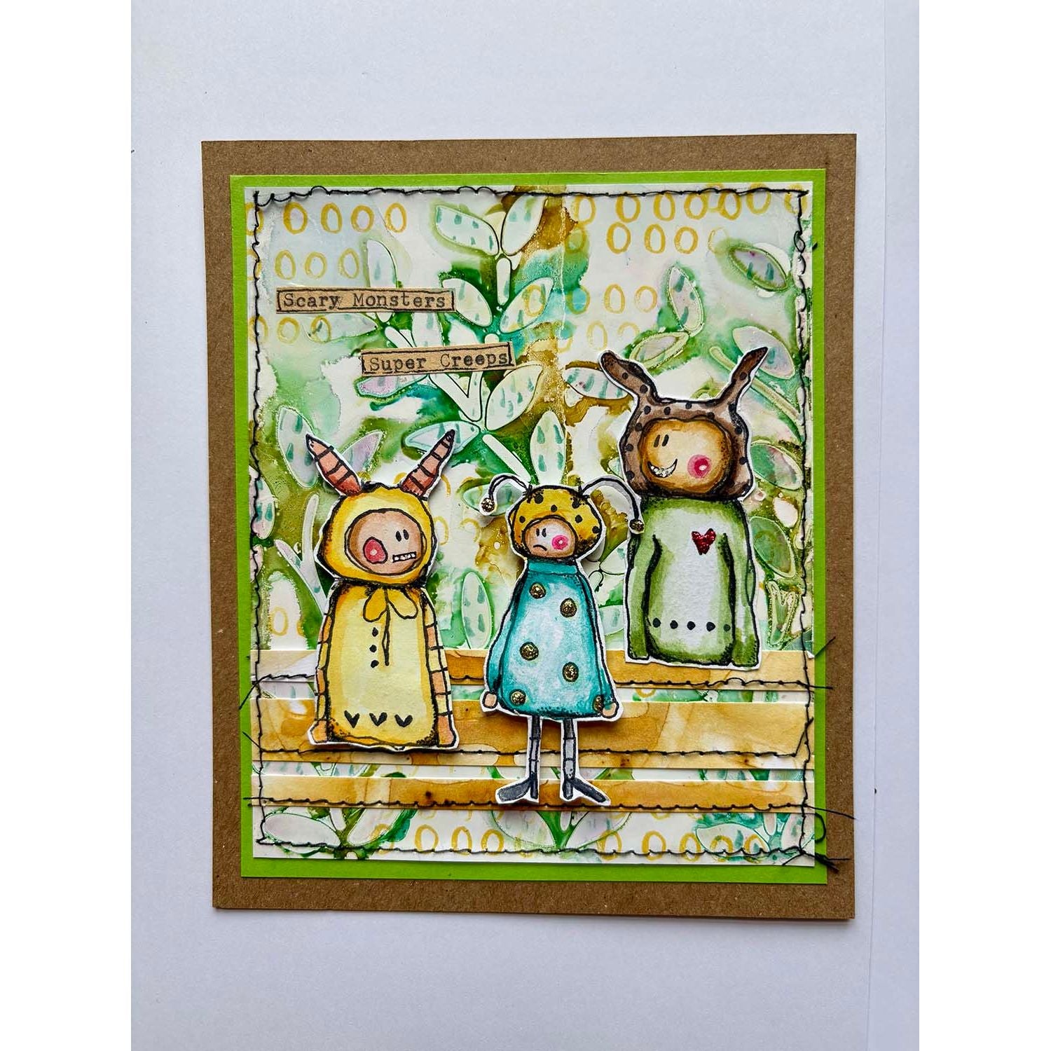 Paper Artsy Kate Crane Mini Cling Stamp kcm017 monster