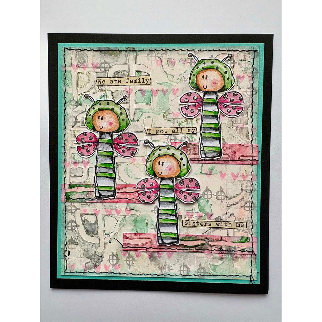 Paper Artsy Kate Crane Mini Cling Stamp kcm018 family