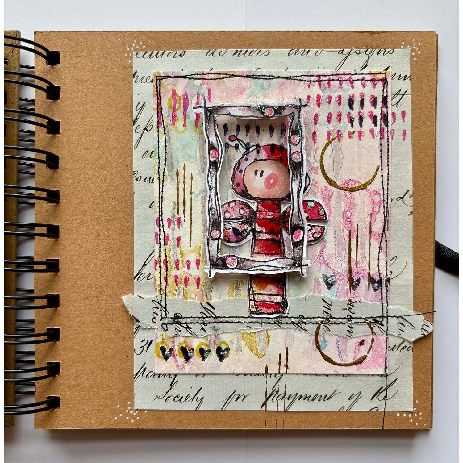 Paper Artsy Kate Crane Mini Cling Stamp kcm020 framed