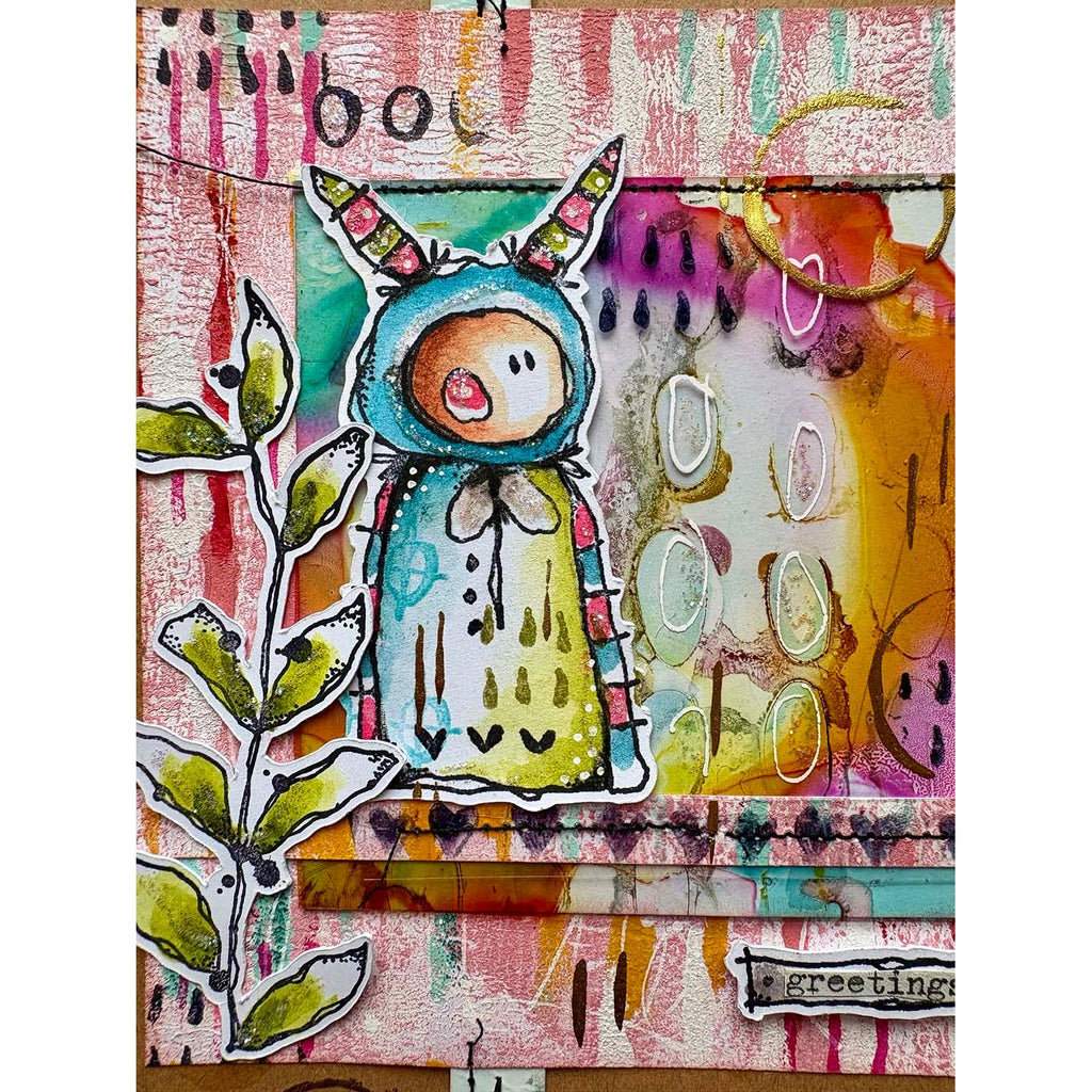 Paper Artsy Kate Crane Mini Cling Stamp kcm022 greetings