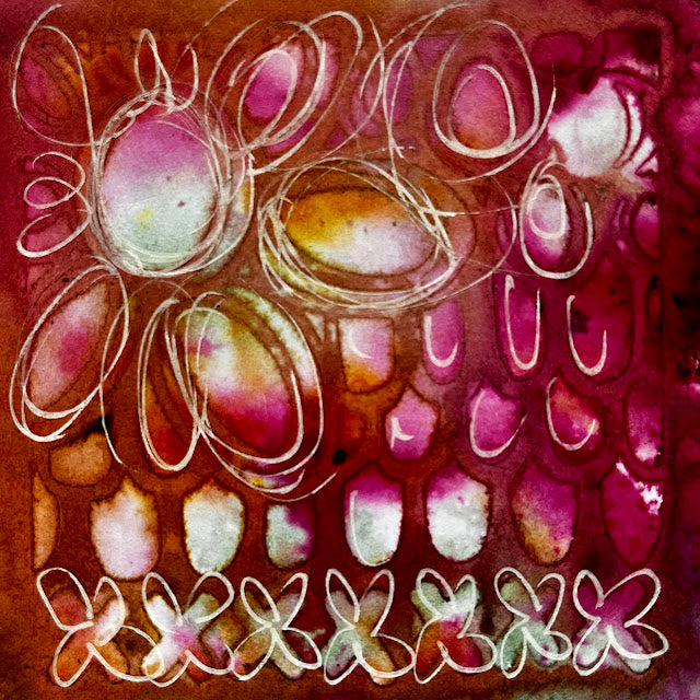 Paper Artsy Kate Crane Mini Stencil pm033 red scribble