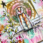Paper Artsy Kate Crane Mini Stencil pm036 owl