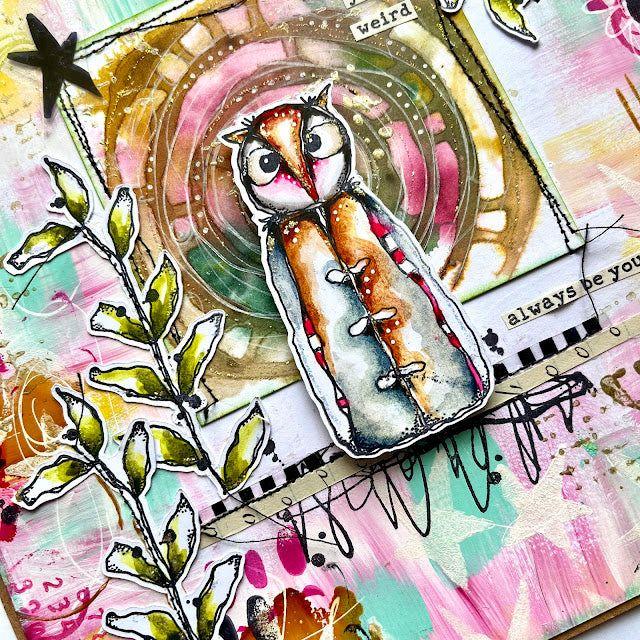 Paper Artsy Kate Crane Mini Stencil pm036 owl