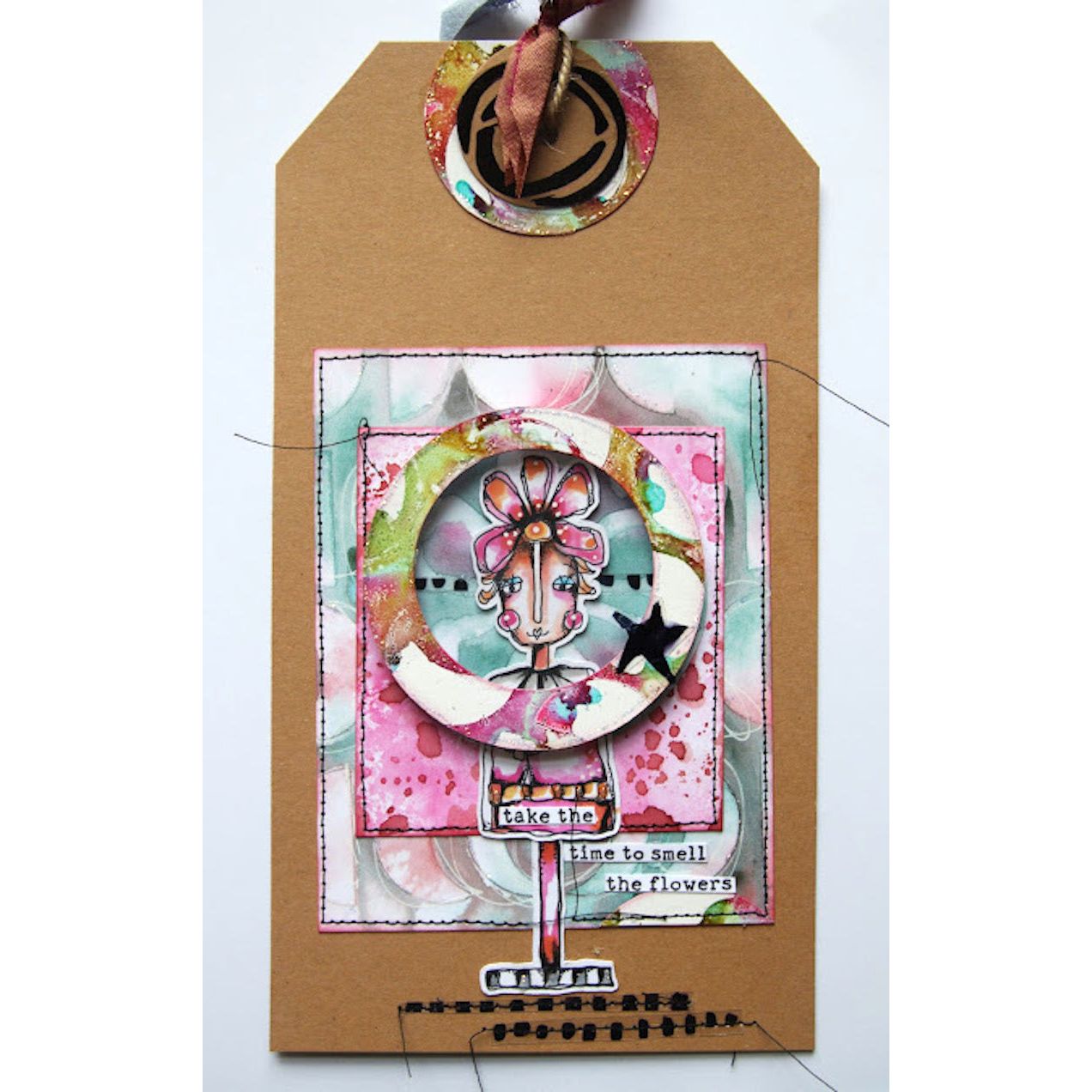 Paper Artsy Kate Crane Stencil ps442 smell the flowers