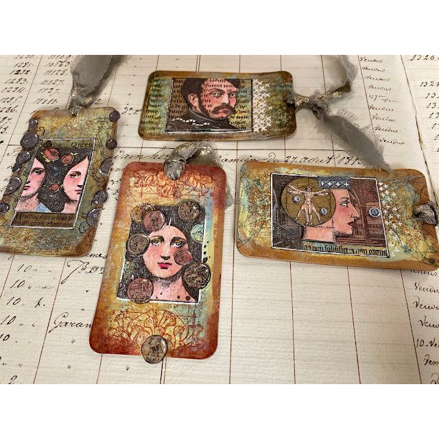 Paper Artsy Lynne Perrella Cling Stamps lpc075 tags