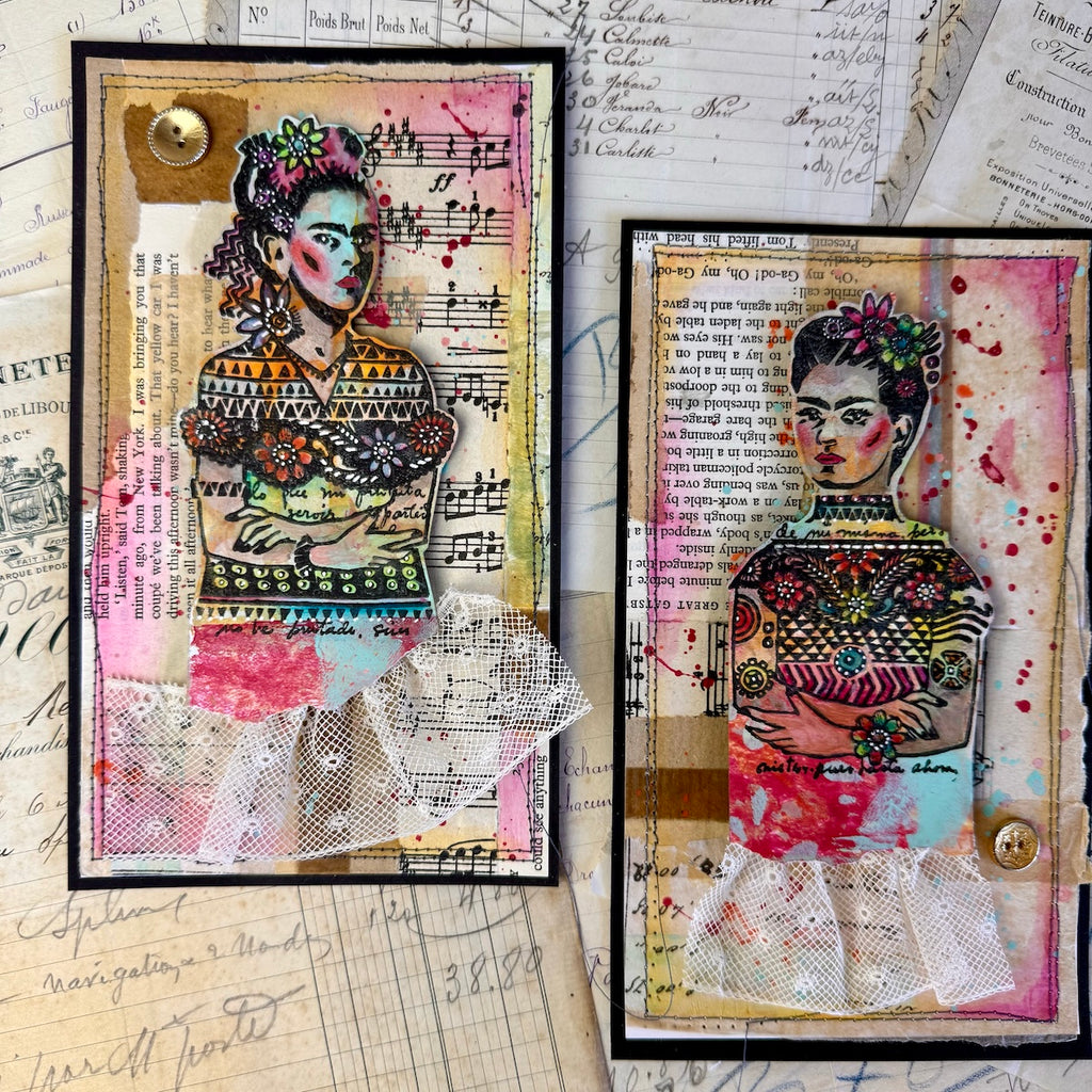 Paper Artsy Lynne Perrella Cling Stamps lpc077 frida kahlo