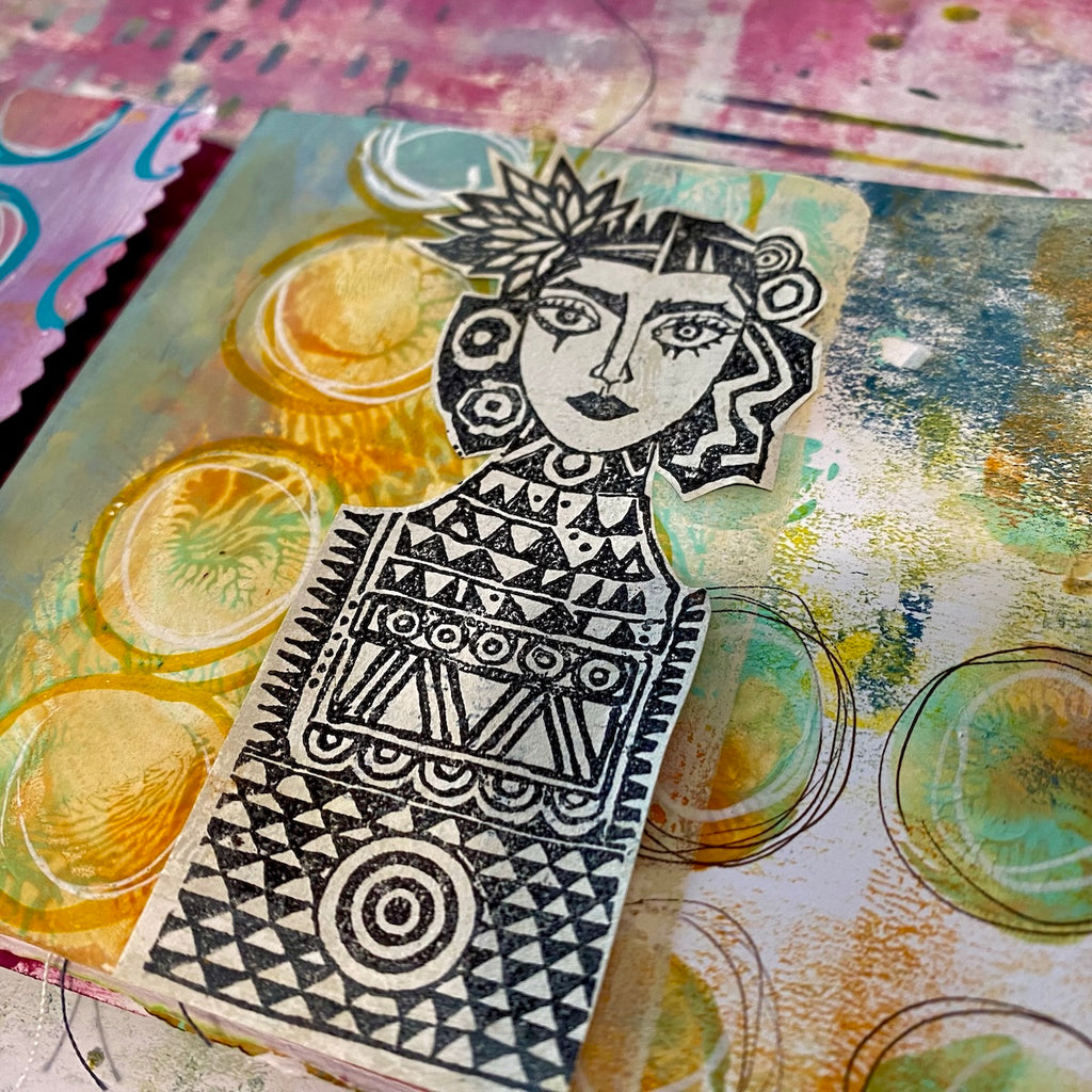 Paper Artsy Lynne Perrella Cling Stamps lpc078 frida bust
