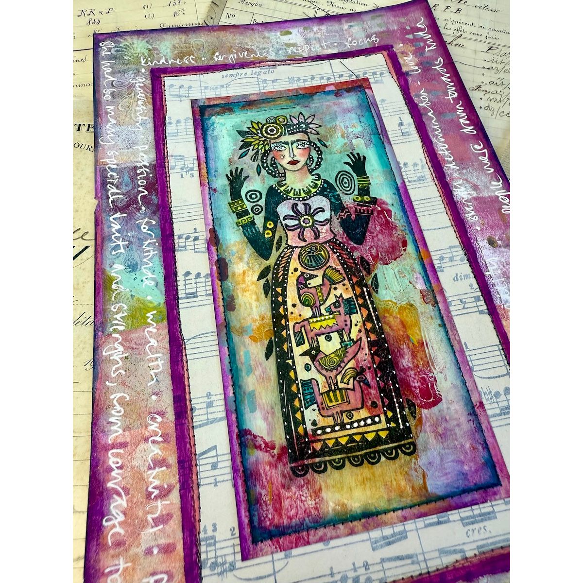 Paper Artsy Lynne Perrella Cling Stamps lpc078 frida dress