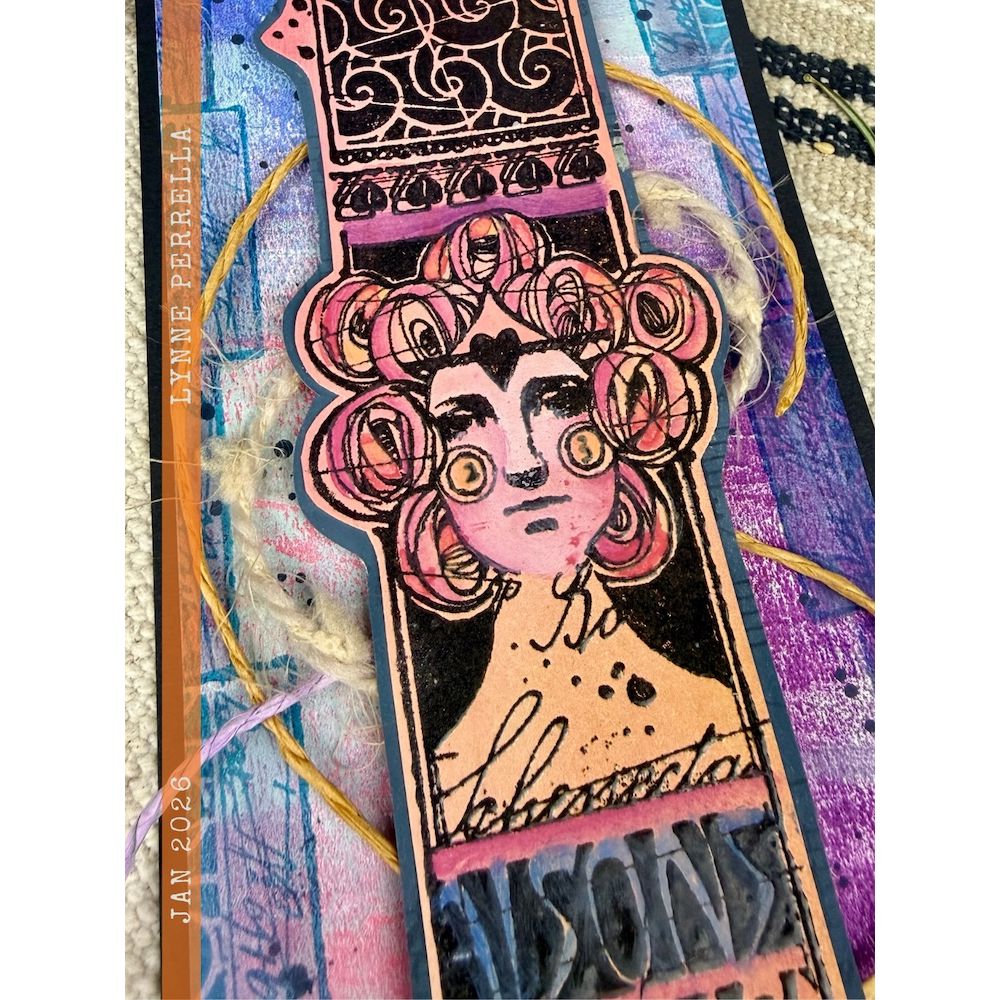 Paper Artsy Lynne Perrella Cling Stamps lpc079 flower hair lady