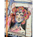 Paper Artsy Lynne Perrella Cling Stamps lpc079 flower hair lady heart