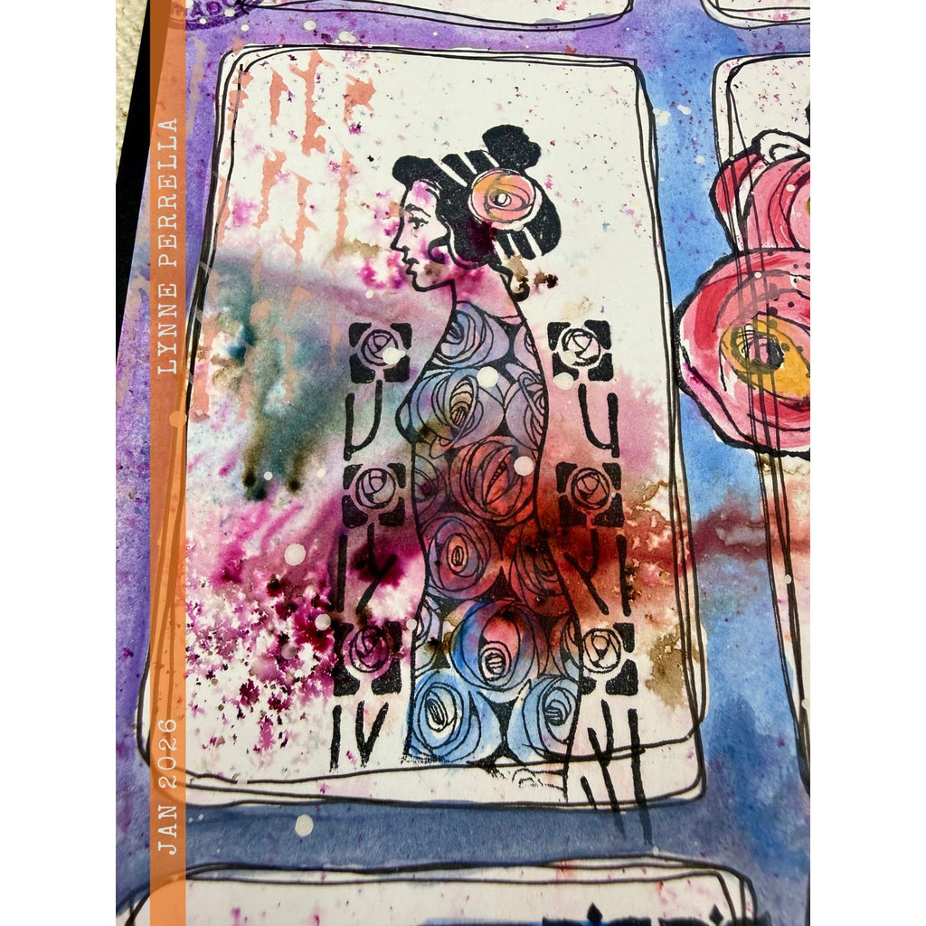 Paper Artsy Lynne Perrella Cling Stamps lpc080 woman profile left