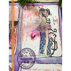 Paper Artsy Lynne Perrella Cling Stamps lpc080 woman profile left flowers