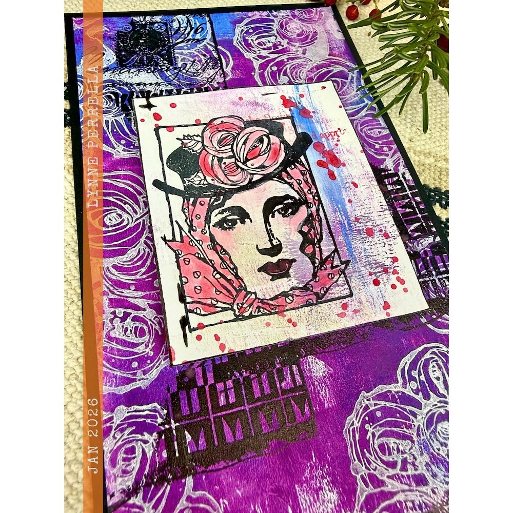 Paper Artsy Lynne Perrella Cling Stamps lpc081 girl with hat