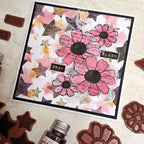 Paper Artsy Mags Woodcock Eclectica3 Cling Stamps emw001 blooms