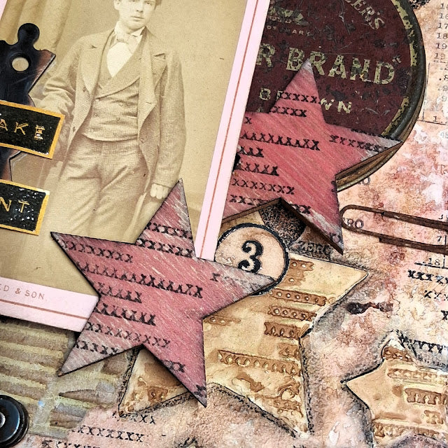 Paper Artsy Mags Woodcock Eclectica3 Cling Stamps emw002 stars