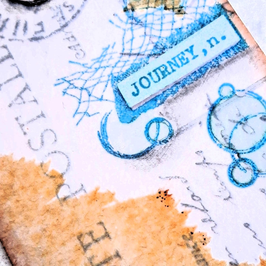 Paper Artsy Mags Woodcock Eclectica3 Mini Cling Stamp em145 journey noun