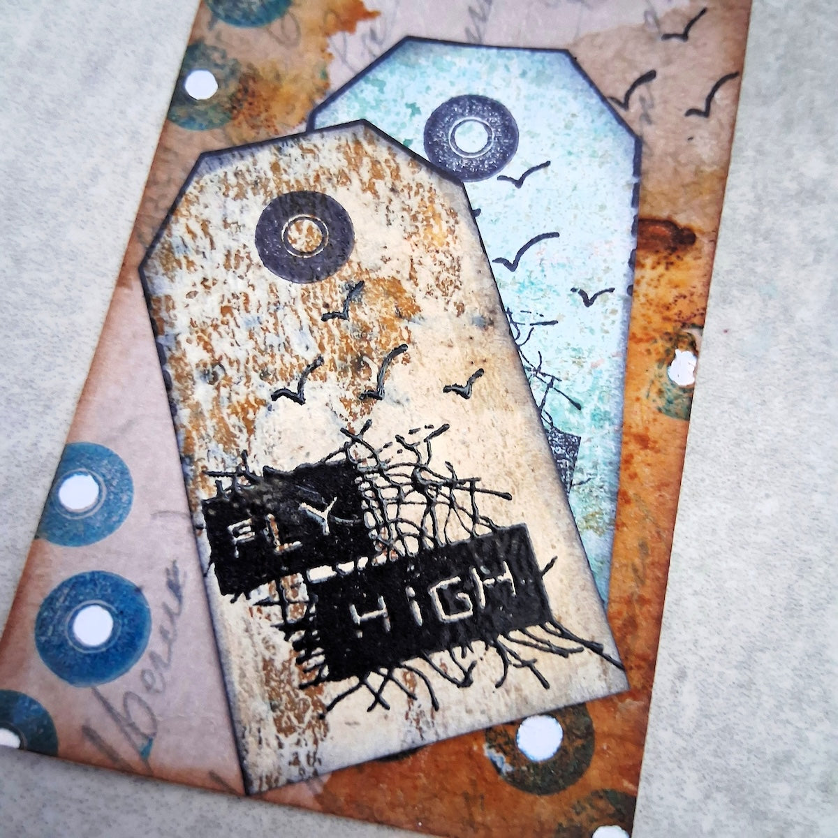 Paper Artsy Mags Woodcock Eclectica3 Mini Cling Stamp em150 fly high