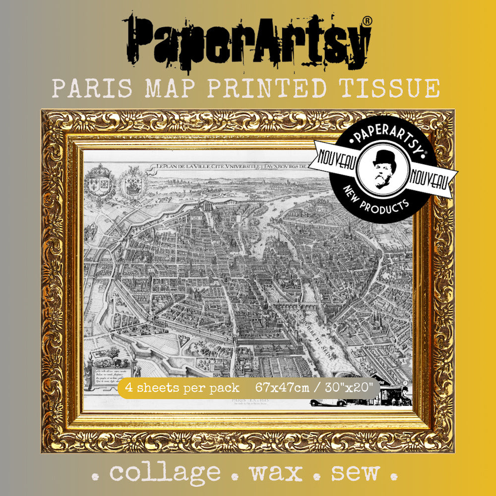 Paper Artsy Paris Map Printed Tissue pt14