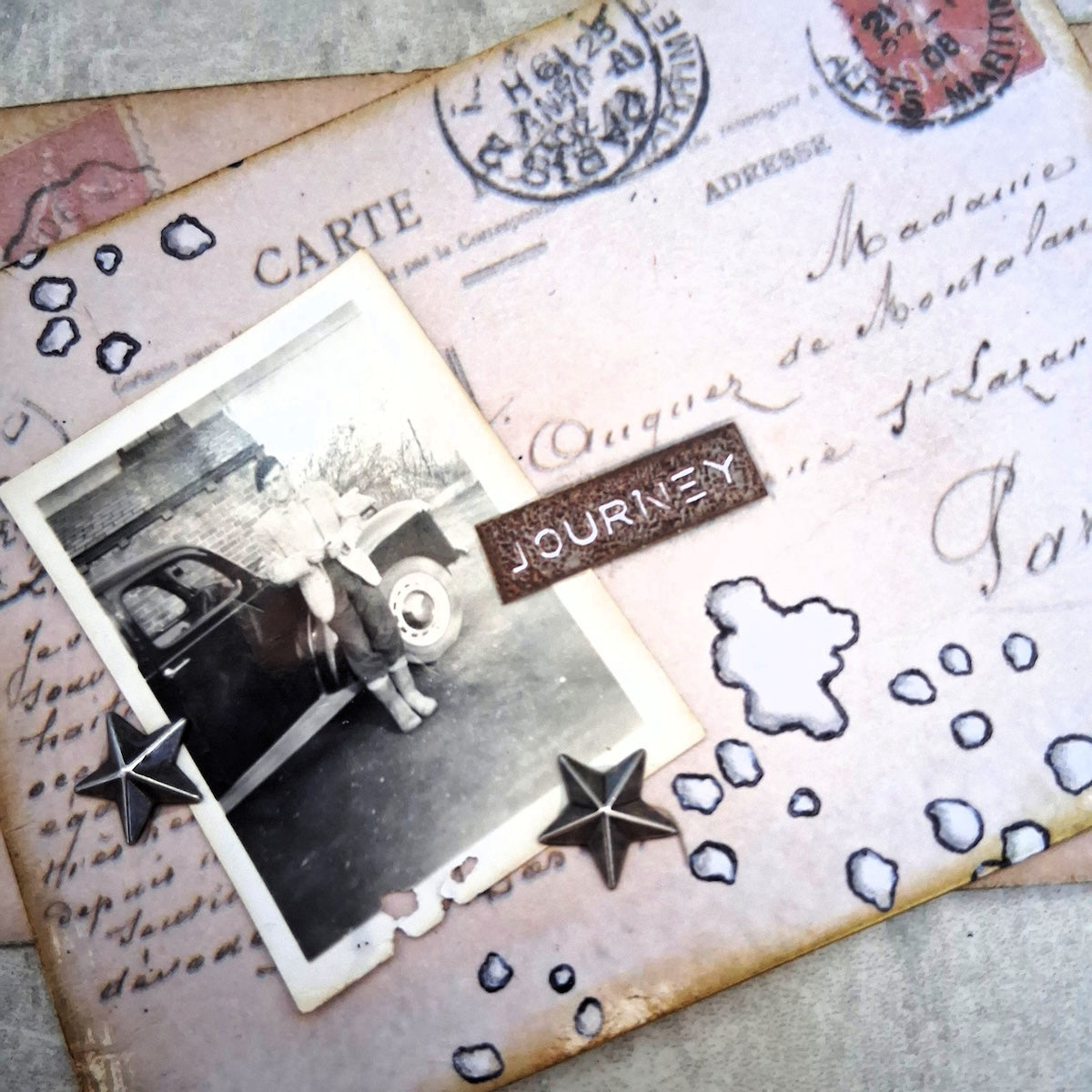 Paper Artsy Postcards Color Printed Tissue pt13 journey