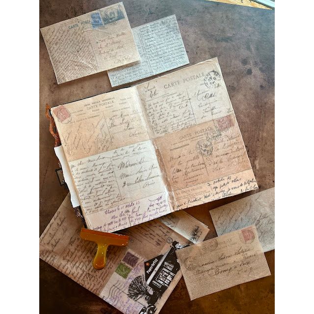 Paper Artsy Postcards Color Printed Tissue pt13 writing
