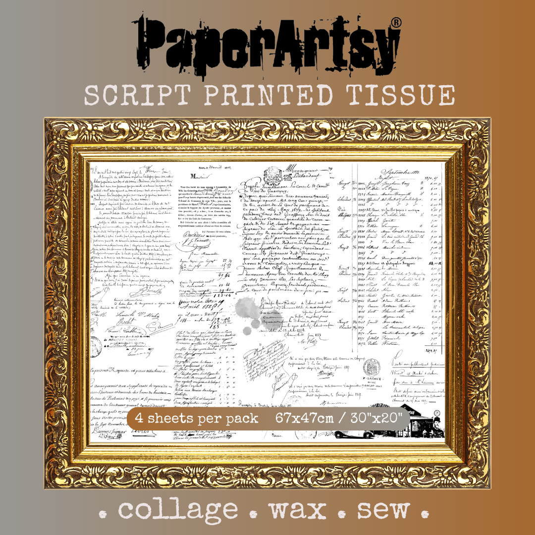 Paper Artsy Script Printed Tissue pt12