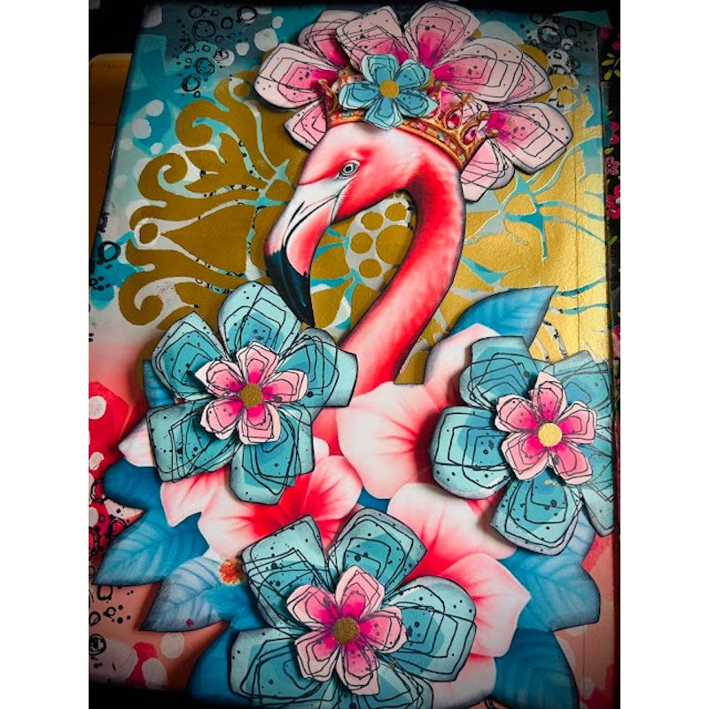 Paper Artsy Tracy Scott Large Stencil ps474 flamingo