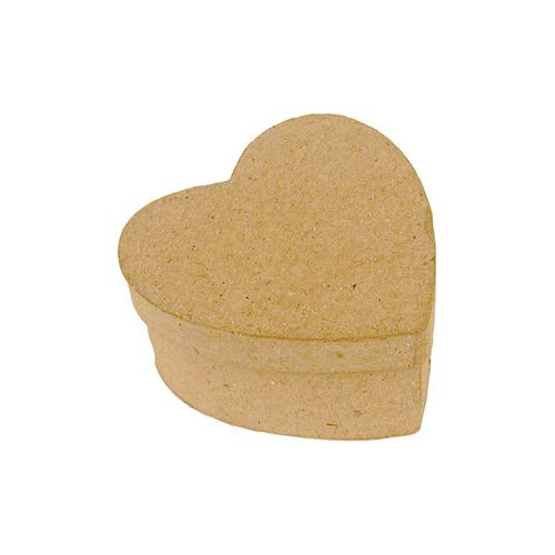 Papier Mache Small Heart Box 04pmb