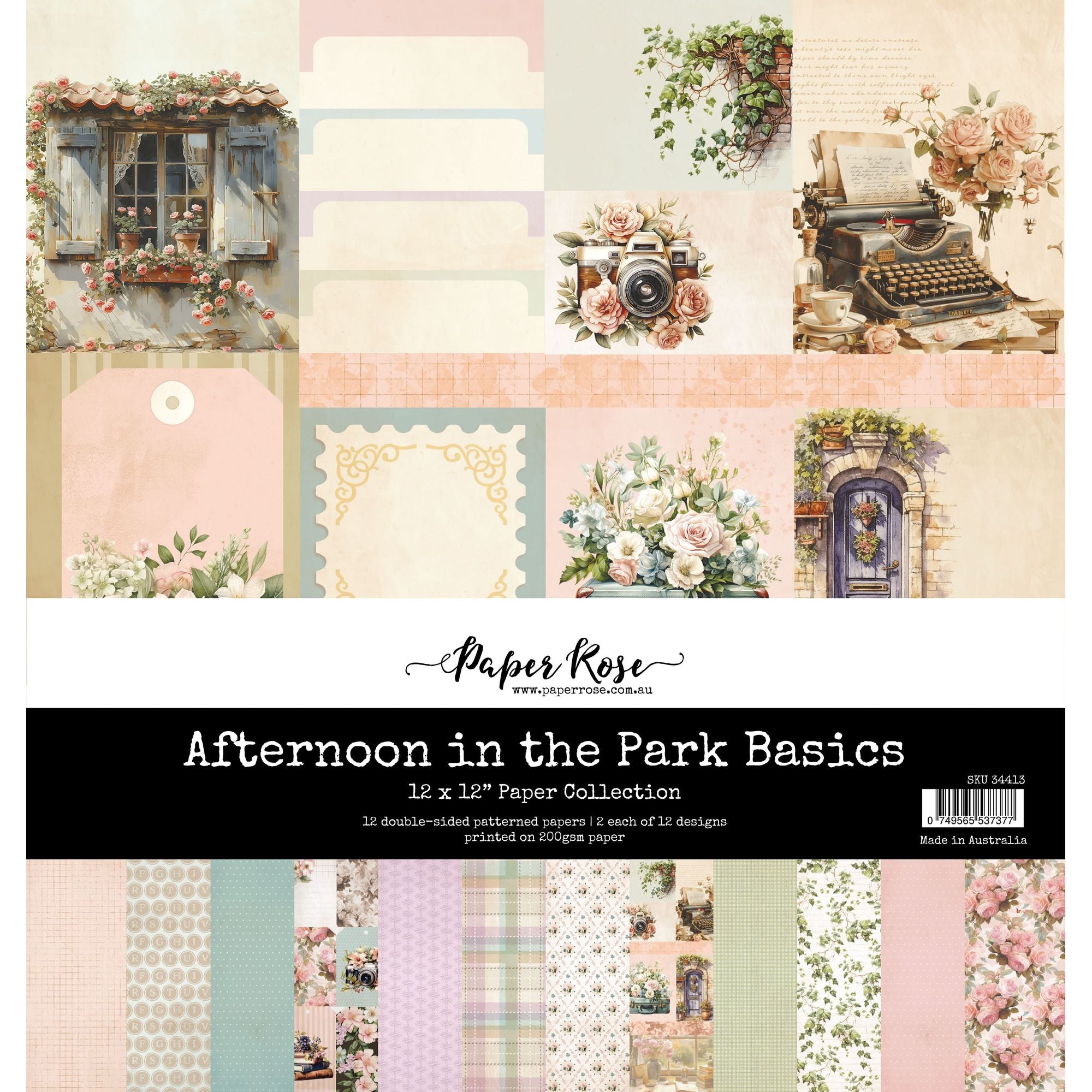 Paper Rose Afternoon in the Park Basics 12x12 Paper 34413